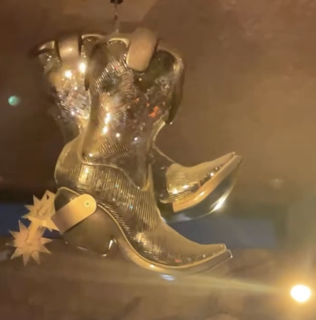 disco ball cowboy boots in los angeles