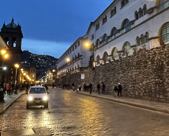 Street at dusk in Cusco