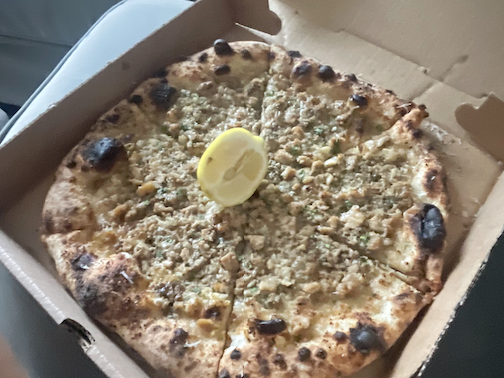 clam pizza from thompson and bleeker